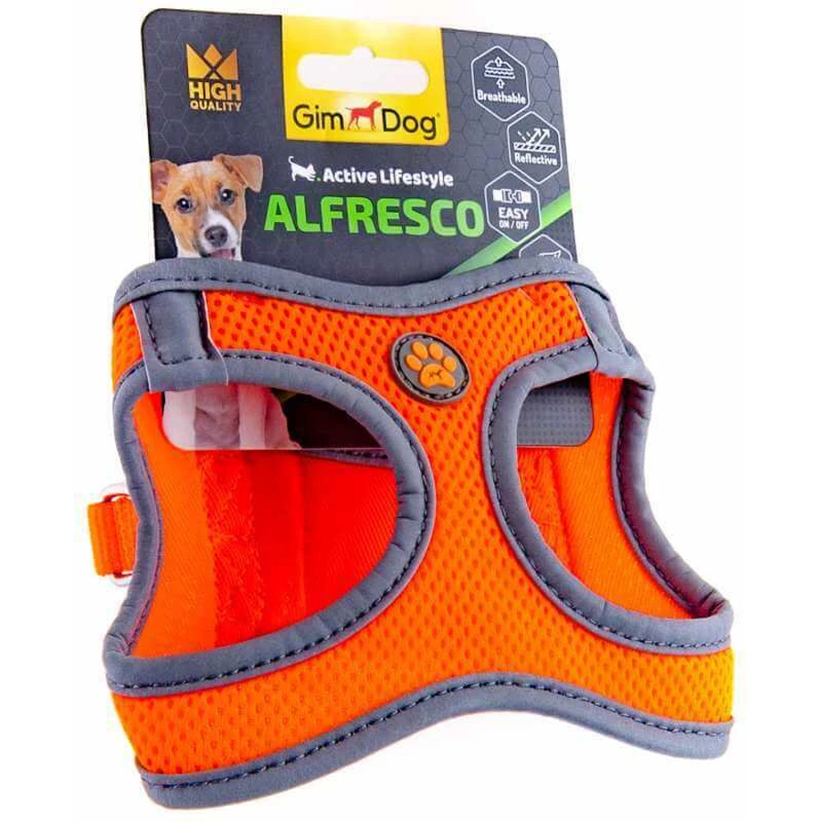 GimDog (ДжімДог) Alfresco Mesh Harntsses - Шлея для собак із неопрена; 37-40 см (Помаранчевий): ціни та характеристики