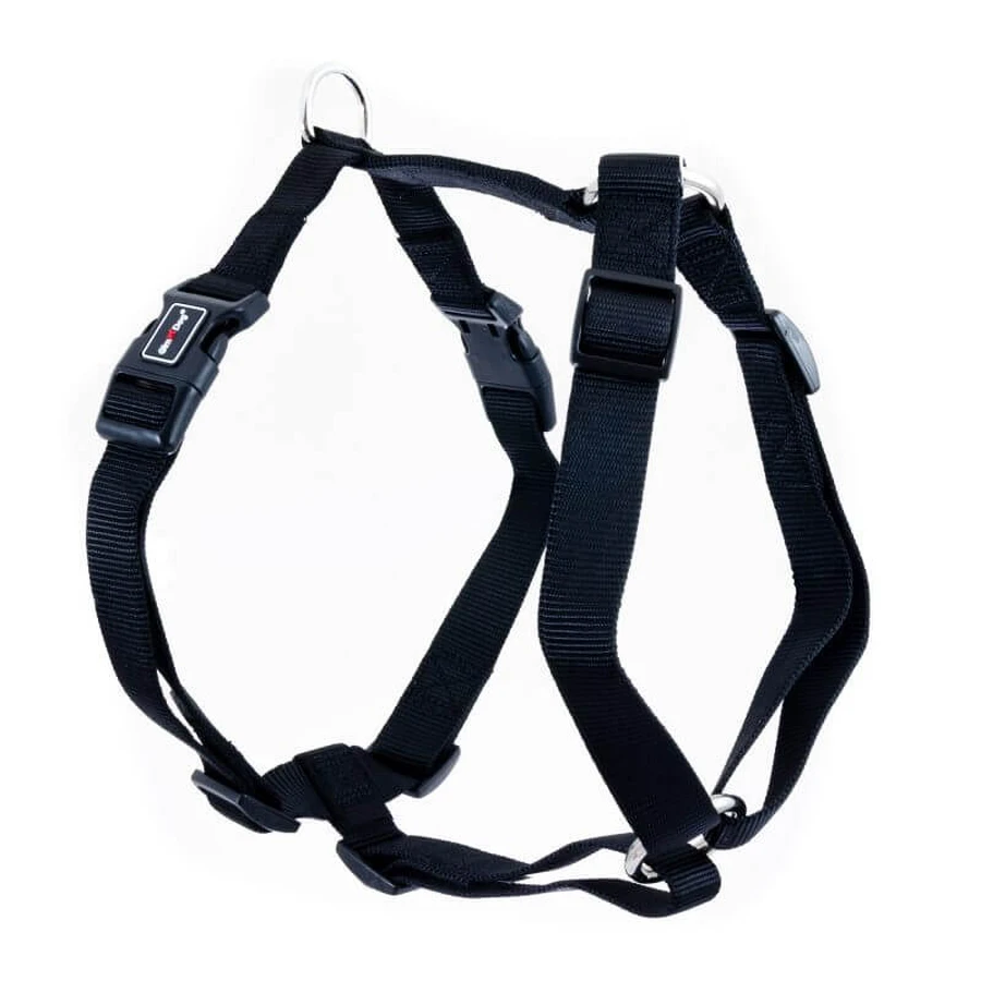 GimDog (ДжимДог) Harlem Nylon H Harntsses – Шлея для собак из нейлона; 2,5х67-90 см (Черный): цены и характеристики