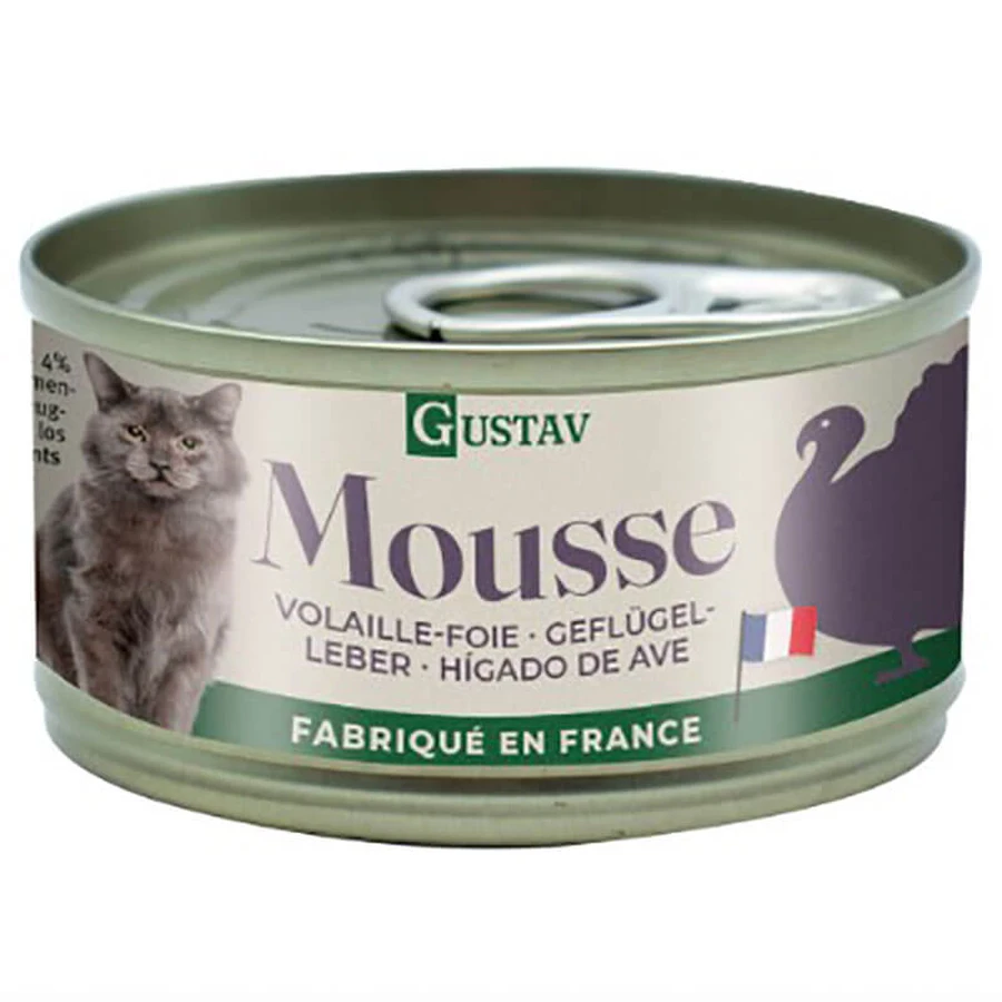 Gustav (Густав) Poultry and Liver Mousse - Влажный корм Мусс с птицей и печенью для котов; 85 г: цены и характеристики