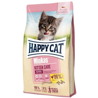 Happy Cat (Хэппи Кэт) Minkas Kitten Care - Полнорационный сухой корм с птицей для котят; 10 кг