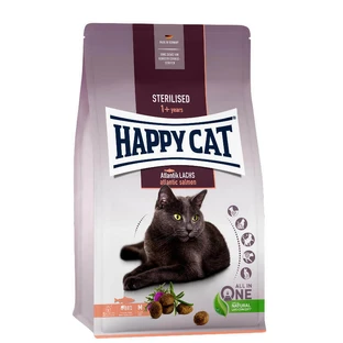 Happy Cat (Хеппи Кет) Sterilised Adult Atlantik-Lachs - Сухой корм с атлантическим лососем для стерилизованных кошек и кастрированных котов; 4 кг