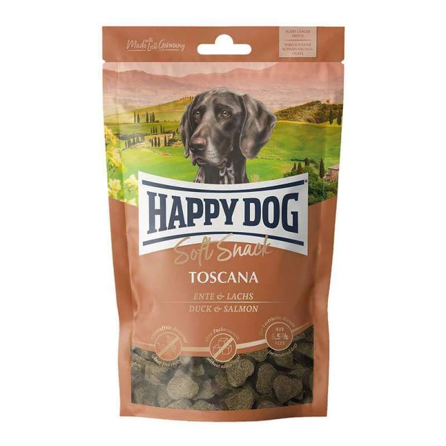 Happy Dog (Хеппи Дог) SoftSnack Toscana - Мягкие снеки с уткой и лососем для собак различних пород; 100 г: цены и характеристики