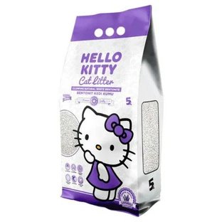 Hello Kitty (Хелоу Кітті) Cat Litter Lavender - Білий бентонітовий наповнювач для котячого туалету з ароматом лаванди; 5 л / 4,3 кг Sale!