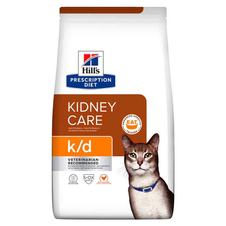 Hill's Prescription Diet k / d Kidney Care Chicken - Корм-дієта з куркою для котів із захворюваннями нирок та серця; 8 кг: ціни та характеристики