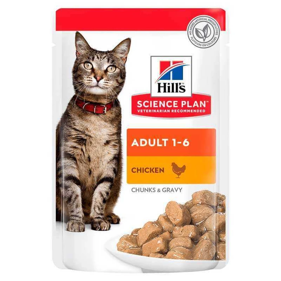 Hill's Science Plan Adult Cat with Chicken - Влажный корм с курицей для взрослых кошек (кусочки в соусе); 85 г: цены и характеристики