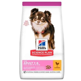 Hill's Science Plan Light Adult Small&Mini with Chicken - Сухой корм с курицей для взрослых собак малых и миниатюрных пород; 6 кг