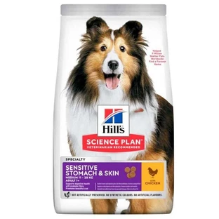 Hill's Science Plan Sensitive Stomach amp; Skin Adult Medium with Chicken - Сухий корм з куркою для дорослих собак середніх порід з чутливим шлунком і шкірою; 2,5 кг