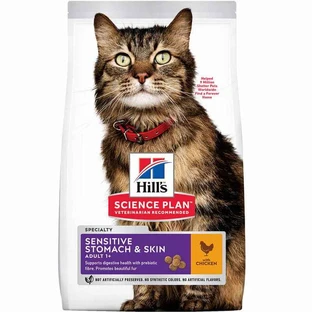Hill's Science Plan Sensitive Stomach&Skin Adult with Chicken - Сухой корм с курицей для котов с чувствительным желудком и кожей; 7 кг