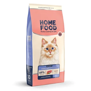 Home Food (Хоум Фуд) Сухий корм «Ягня і лосось» для дорослих котів з чутливим травленням; 10 кг