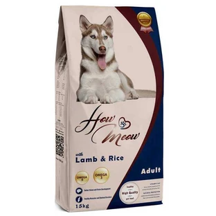 How Meow Adult Dog - Сухой полнорационный корм с ягненком и рисом для взрослых собак всех пород; 15 кг