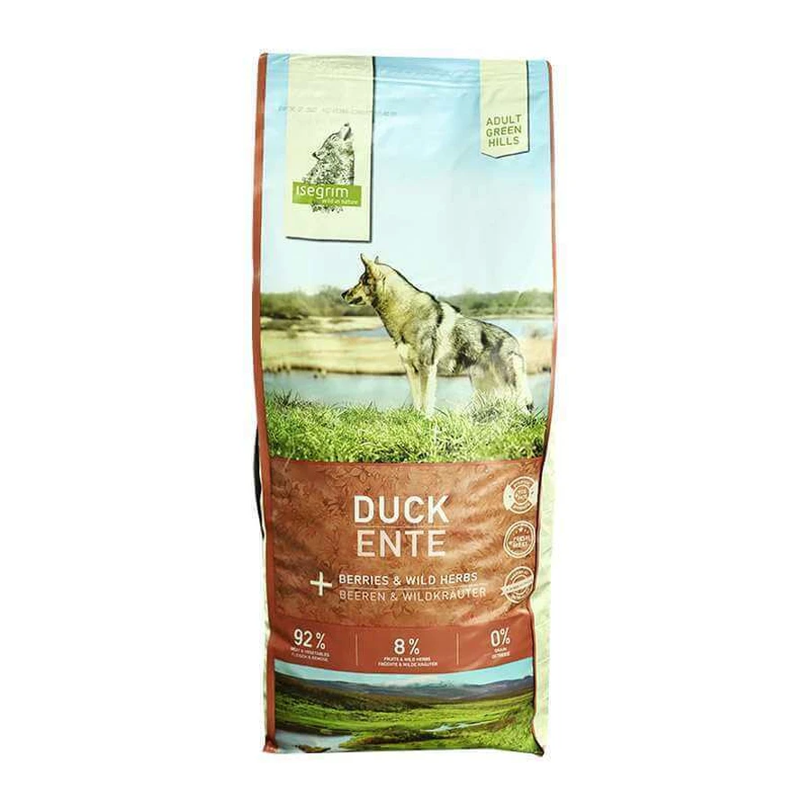 Isegrim (Ізегрім) Green Hills Adult Duck with Berries - Сухий корм з качкою, ягодами і дикорослими травами для дорослих собак; 12 кг Sale!: ціни та характеристики