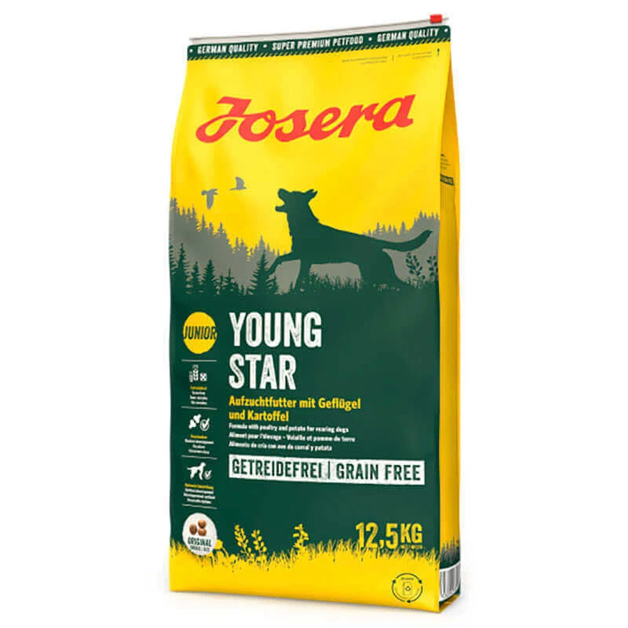 Josera Youngstar - Сухой беззерновой корм с мясом птицы и картофелем для подрастающих собак; 12.5 кг: цены и характеристики