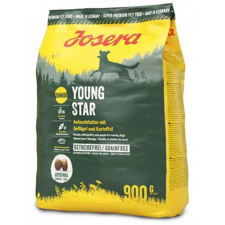 Josera Young Star - Сухой беззерновой корм для щенков и молодых собак; 900 г: цены и характеристики