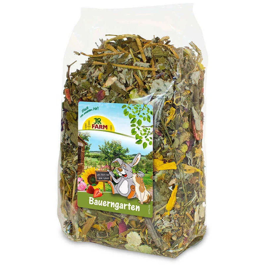 JR Farm (Джиер Фарм) Farmers' Garden – Ласощі Сільський сад із сушеного листя, квітів, трав й фруктів для гризунів; 150 г: ціни та характеристики