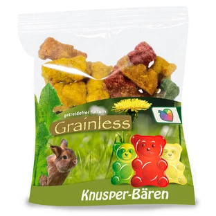 JR Farm (Джиер Фарм) Grainless Crunchy Bears - Беззернова закуска з морквою і буряком для гризунів; 30 г