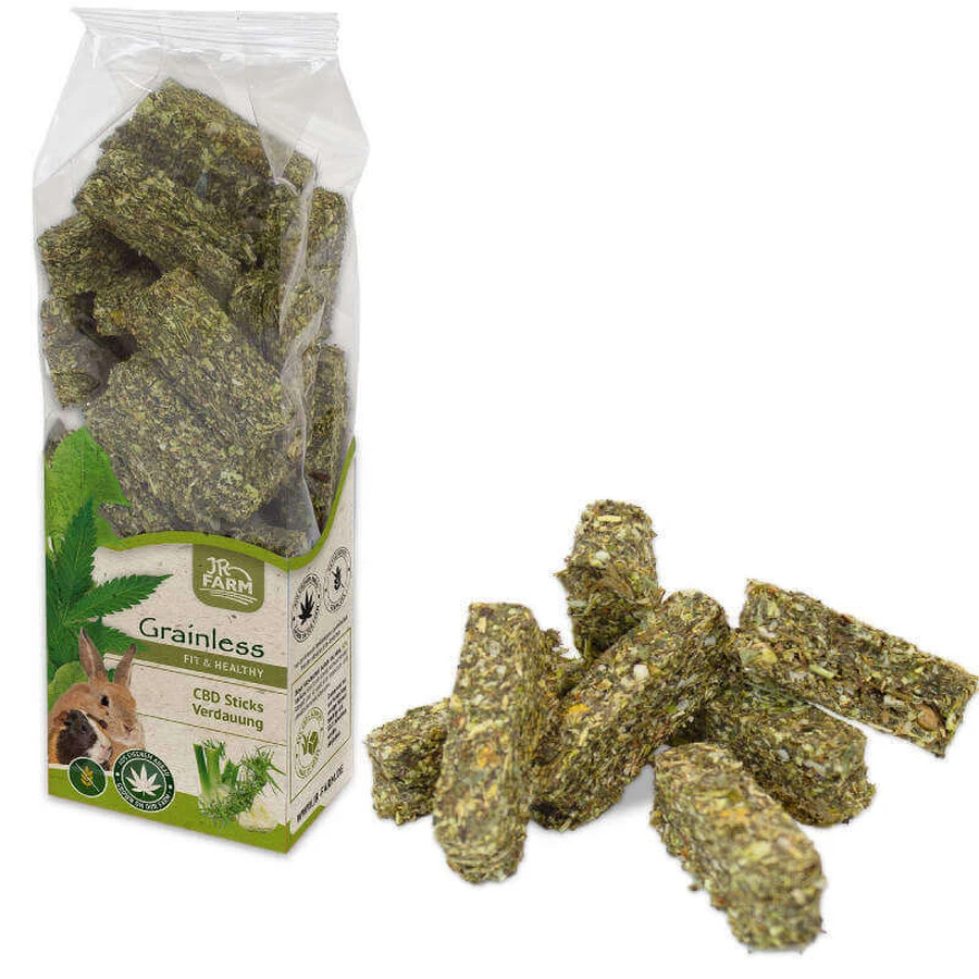 JR Farm (Джиер Фарм) Grainless Health CBD Sticks Digestion - Беззернові палички з коноплями для покращення травлення у гризунів; 75 г: ціни та характеристики