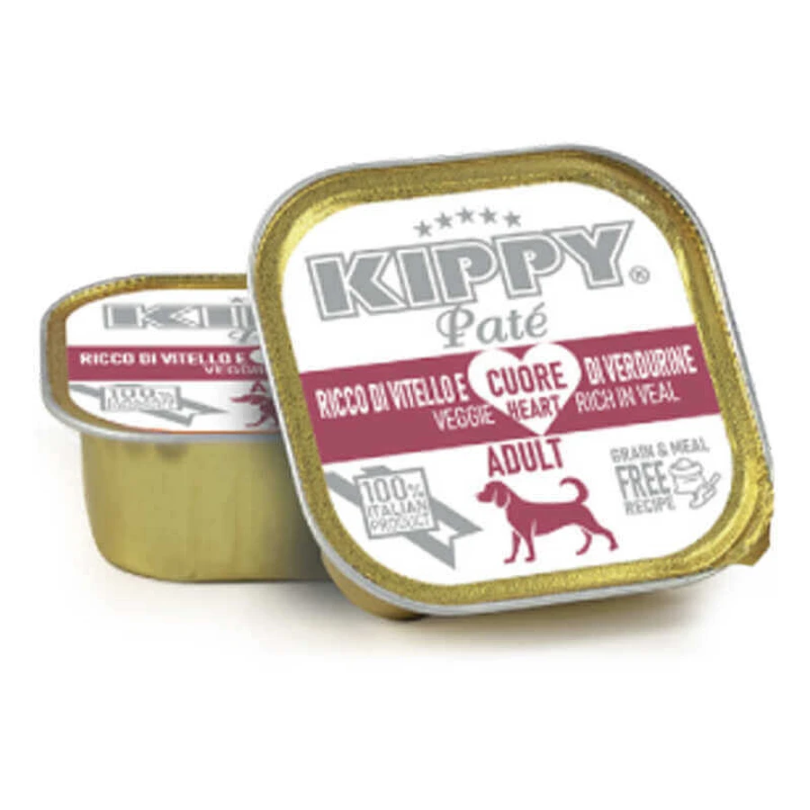 Kippy Pate Dog Adult Veal and heart of Small Vegetables - Вологий корм з телятиною, серцем та овочами для дорослих собак усіх порід; 150 г: ціни та характеристики
