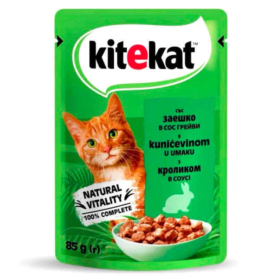 Kitekat (Китикет) - Влажный корм с кроликом в соусе для кошек; 85 г: цены и характеристики
