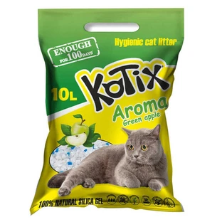Kotix (Котікс) Aroma - Наповнювач силікагелевий для котячого туалету з ароматом яблука; 10 л