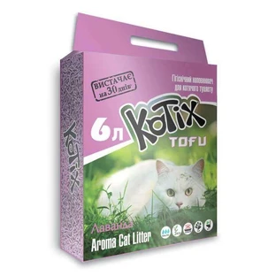 Kotix (Котікс) Tofu - Наповнювач соєвий для котячого туалету; 6 л (Lavender)