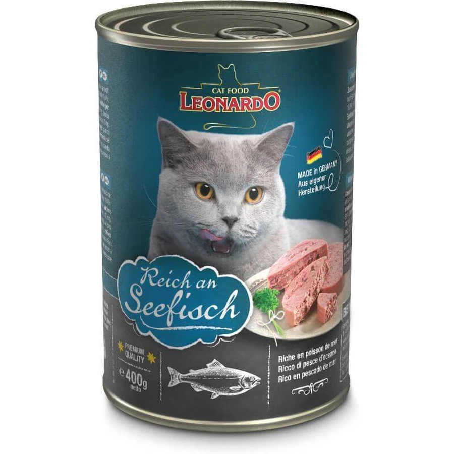 Leonardo (Леонардо) Reich an Fish - Консервированный корм с океанической рыбой для кошек; 400 г: цены и характеристики