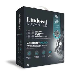 Lindocat (Линдокет) Advanced Carbon Plus (box) - Комкующийся бентонитовый наполнитель с угольными гранулами; 6 л