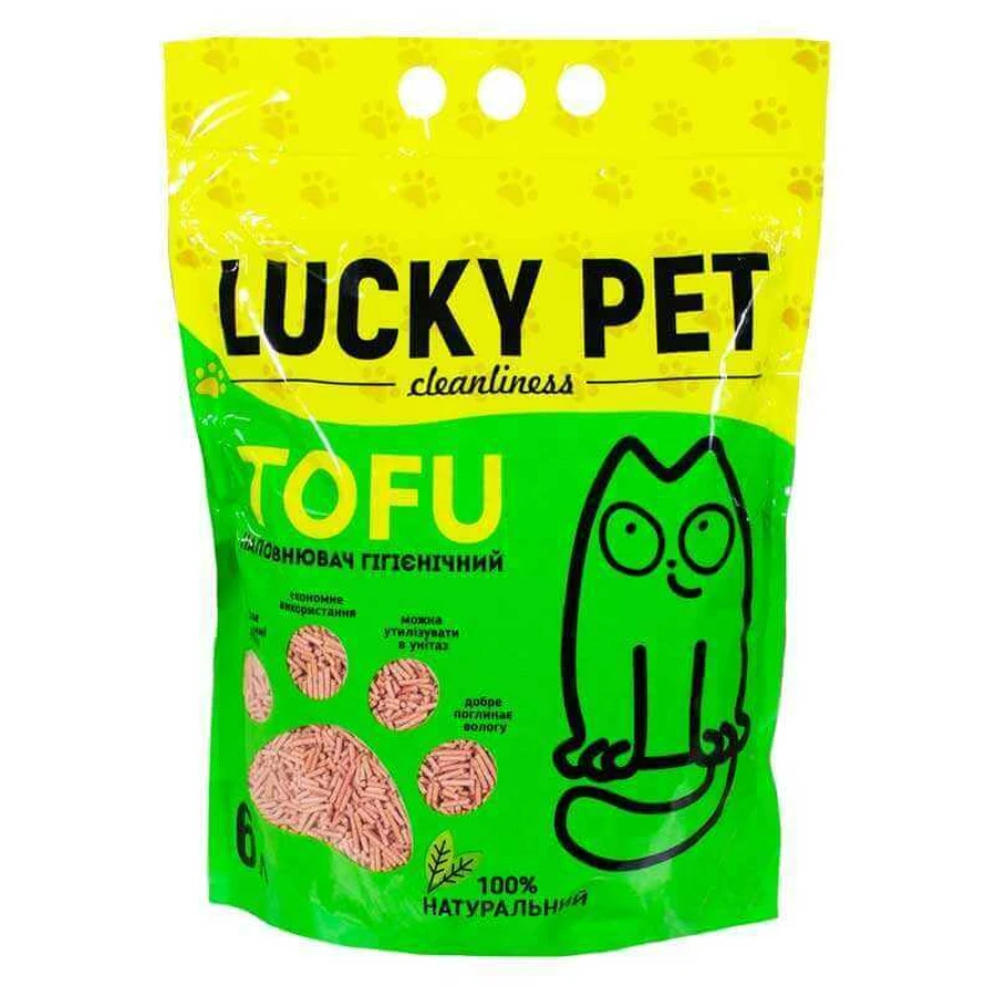 Lucky Pet Tofu Strawberry - Наполнитель соевый Тофу с ароматом клубники для кошачьего туалета; 6 л / 2,6 кг: цены и характеристики