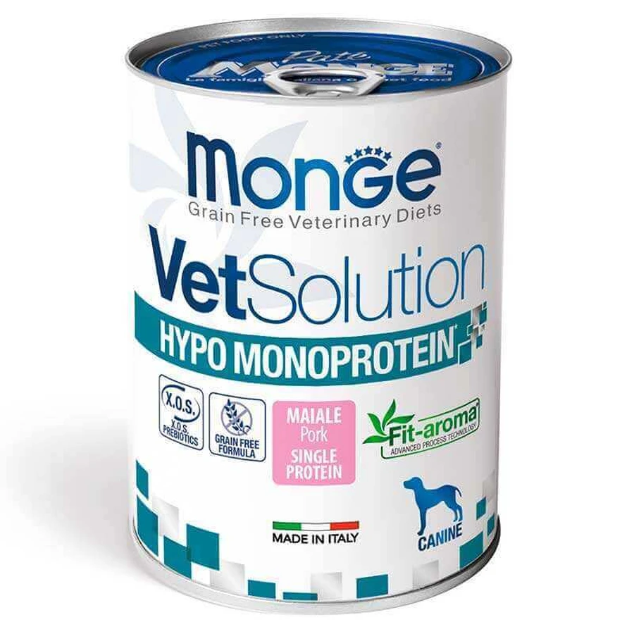 Monge VetSolution Wet Hypo Canine - Вологий корм зі свининою для дорослих собак з чутливим травленням; 400 г: ціни та характеристики