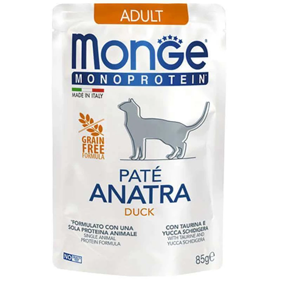 Monge Pate Duck Adult Cat – Влажный монопротеиновый корм из утки для взрослых котов (паштет); 85 г: цены и характеристики