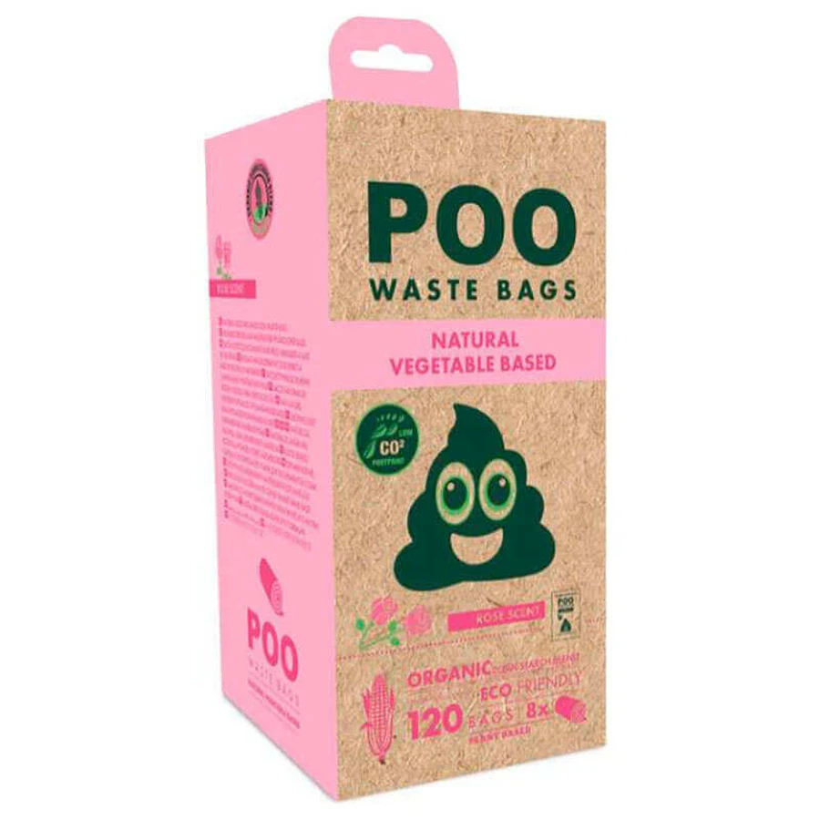 M-Pets (М-Петс) POO Dog Waste Bags Rose Scented – Пакеты с ароматом розы для уборки за животными; 120 шт. (Белый): цены и характеристики