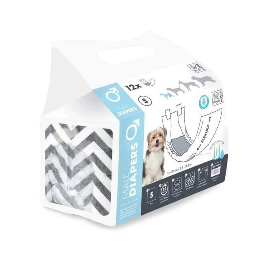 M-Pets (М-Петс) Diapers-Male Dog - Подгузники гигиенические для кобелей; S / 15-30 см: цены и характеристики