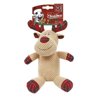M-Pets (М-Петс) Christmas Toy Reindeer Dasher - Игрушка с пищалкой Олень для собак; 30х24х13 см (Бежево-красный)