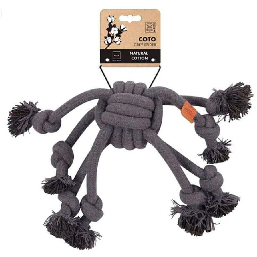 M-Pets (М-Петс) Coto Eco Rope Grey Spider - Іграшка Сірий павук для собак; 38 см (Сірий): ціни та характеристики
