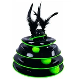 M-Pets (М-Петс) Play Tower Castle Cat Toy - Игровой комплекс Башня с шариками для котов; 23,5x23,5x17 см (Чёрно-зелёный)