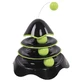 M-Pets (М-Петс) Play Tower Rocket Cat Toy - Игровой комплекс Ракета с шариками для котов; 25х23,5х19 см (Чёрно-зелёный)