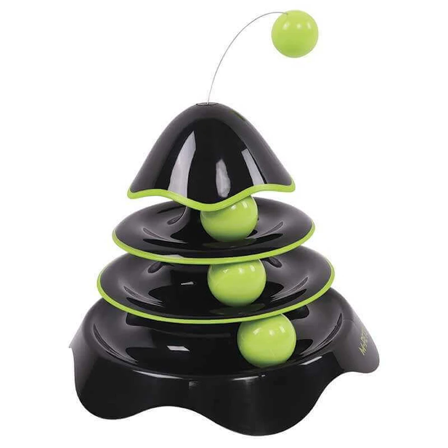 M-Pets (М-Петс) Play Tower Rocket Cat Toy - Игровой комплекс Ракета с шариками для котов; 25х23,5х19 см (Чёрно-зелёный): цены и характеристики