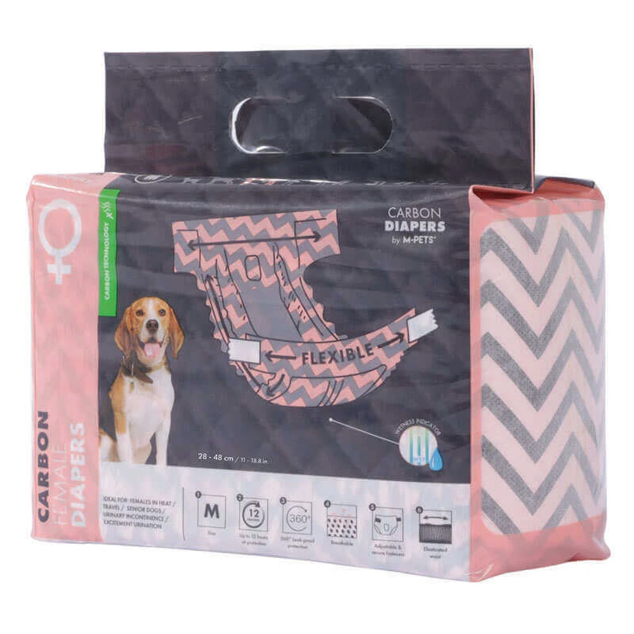 M-Pets Carbon Diapers Female Dog - Підгузки гігієнічні для собак-дівчаток; M / 28х48 см: ціни та характеристики