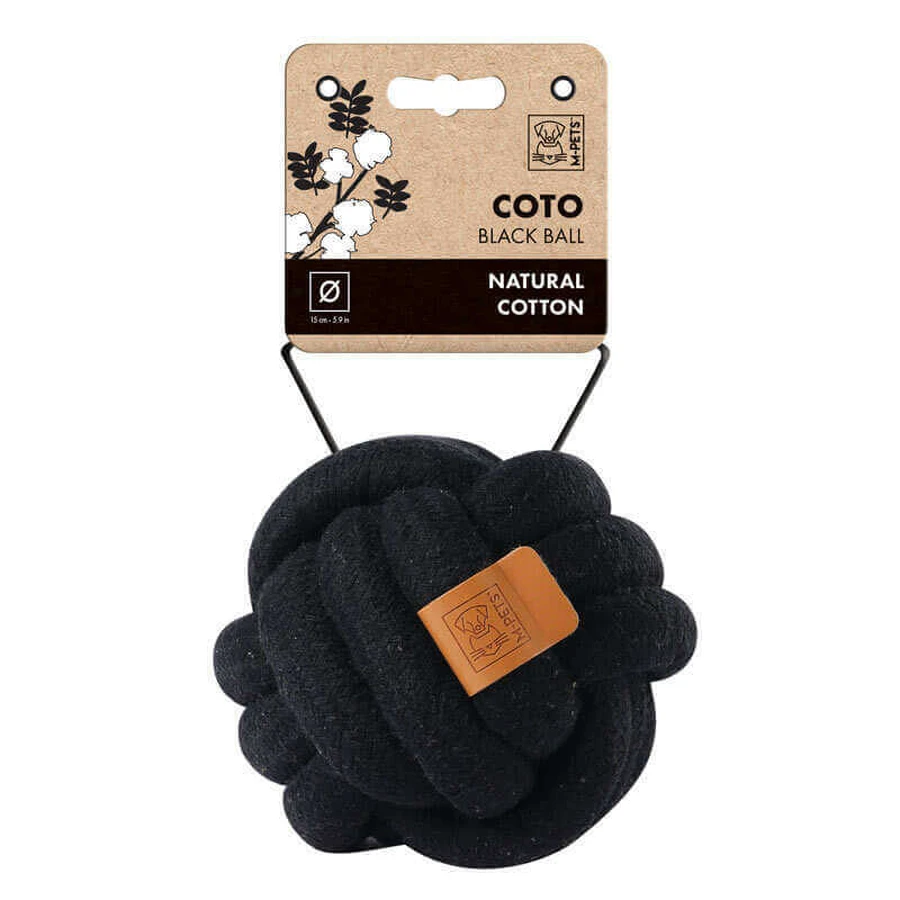 M-Pets Coto Black Ball - М’яч плетений для середніх та великих порід собак; 15 см (Чорний): ціни та характеристики