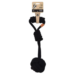 M-Pets Coto Dog Toy Tug Black Ball - Мяч для собак с канатом для перетягивания; 36х9 см (Черный)
