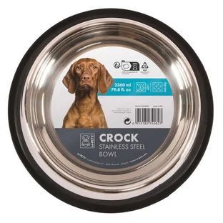 M-Pets Crock Bowl - Металлическая миска с нескользящей основой для собак и кошек; 2360 мл