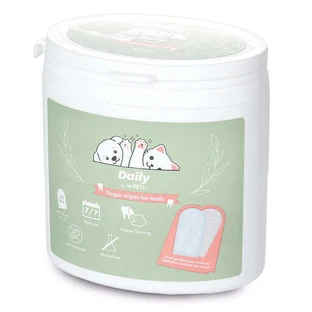 M-Pets DAILY Finger Wipes for Teeth - Двусторонние салфетки на палец для чистки зубов у собак и кошек; 50 шт.