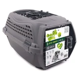 M-Pets Eco Giro Carrier - Пластиковая переноска для кошек и маленьких собак; 57,2x36,5x32,76 см (Тёмно-серый)