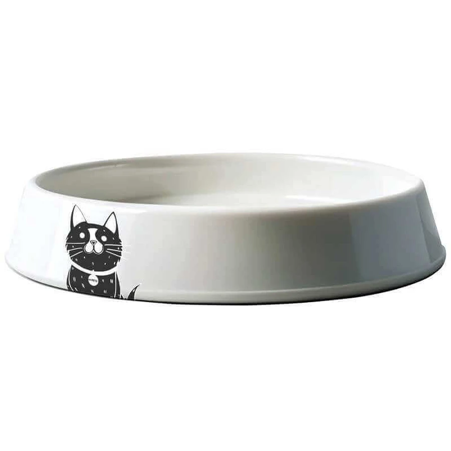 M-Pets Petjoy MoonPie Ceramic Bowl - Миска керамическая широкая для кошек; 400 мл (Белый): цены и характеристики