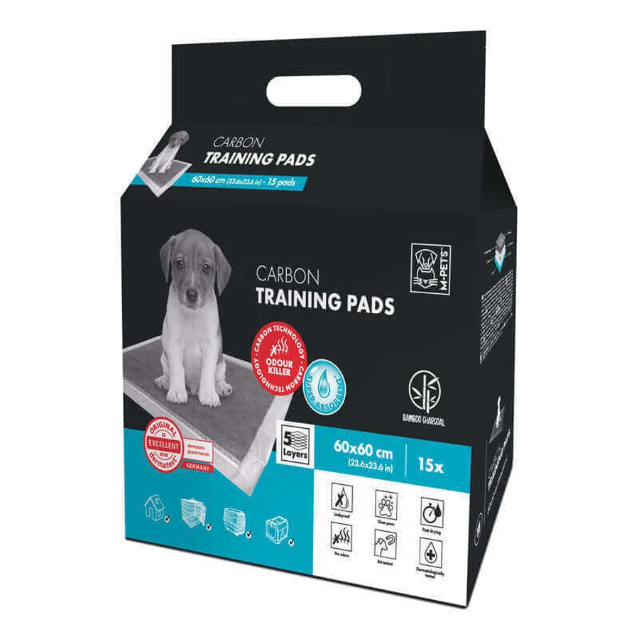 M-Pets (М-Петс) Carbon Training Pads - Одноразові пелюшки з бамбуковим вугіллям для собак; 60х60 см / 15 шт.: ціни та характеристики
