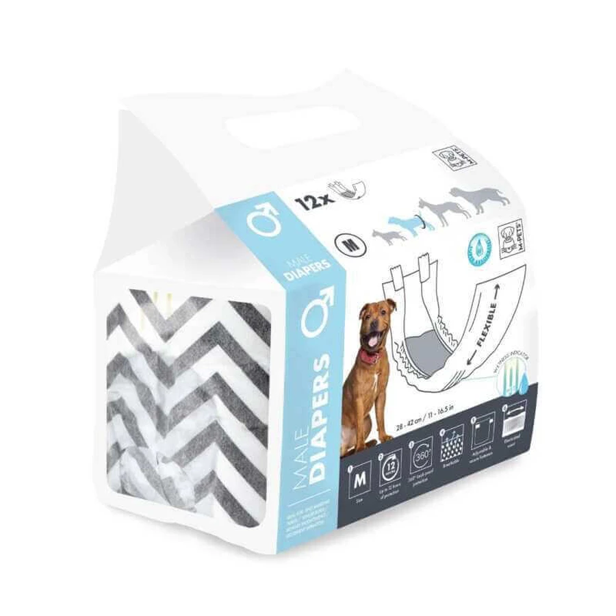 M-Pets (М-Петс) Diapers-Male Dog - Подгузники гигиенические для кобелей; M / 28-42 см: цены и характеристики