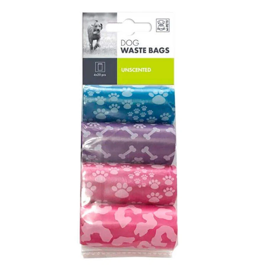 M-Pets (М-Петс) Dog Waste Bags - Набор пакетов разноцветных для уборки за собакой; 4х20 шт.: цены и характеристики