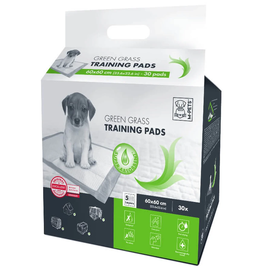 M-Pets (М-Петс) Green Grass Puppy Training Pads - Одноразовые пеленки с ароматом зеленой травы для приучения щенков к туалету; 60х60 см / 30 шт.: цены и характеристики