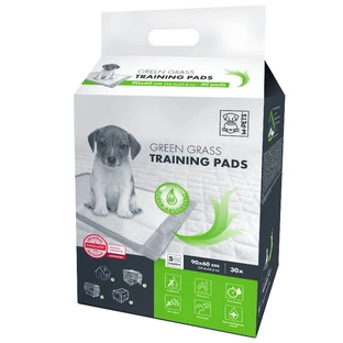 M-Pets (М-Петс) Green Grass Puppy Training Pads - Одноразовые пеленки с ароматом зеленой травы для приучения щенков к туалету; 90х60 см / 30 шт.