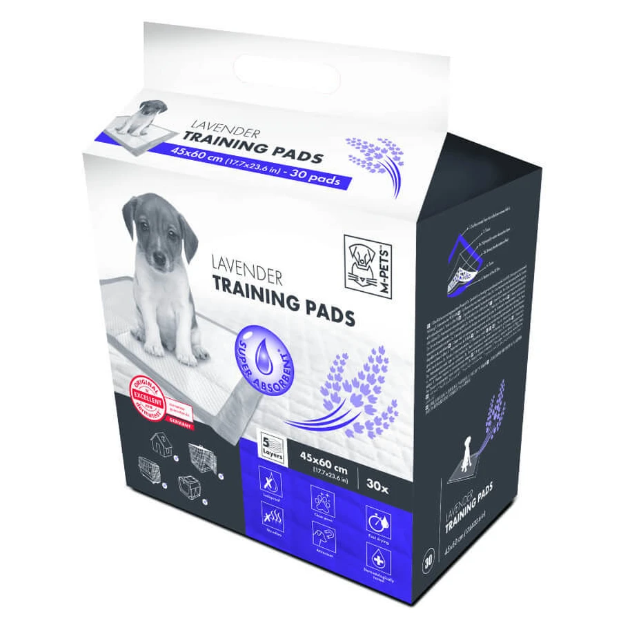 M-Pets (М-Петс) Lavender Puppy Training Pads - Одноразові пелюшки з ароматом лаванди для привчання цуценят до туалету; 60х45 см / 30 шт.: ціни та характеристики