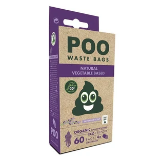 M-Pets (М-Петс) POO Dog Waste Bags Lavender Scented – Пакети, що біологічно розкладаються, для прибирання за собаками з ароматом лаванди; 60 шт.